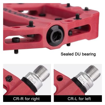 Pedals bike mountain lightweight red