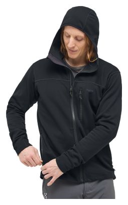 Polaire à capuche Haglöfs Rosson Mid Noir Homme