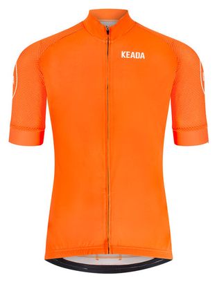 Maillot de cyclisme homme essentiel à manches courtes - Orange