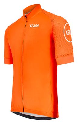 Maillot de cyclisme homme essentiel à manches courtes - Orange