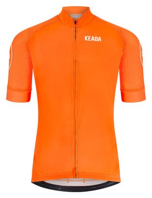 Maillot de cyclisme homme essentiel à manches courtes - Orange