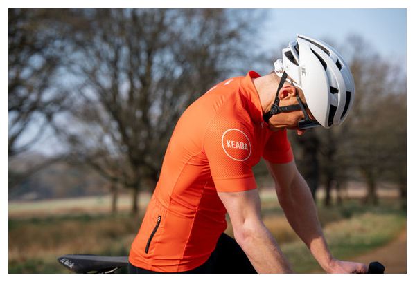 Maillot de cyclisme homme essentiel à manches courtes - Orange