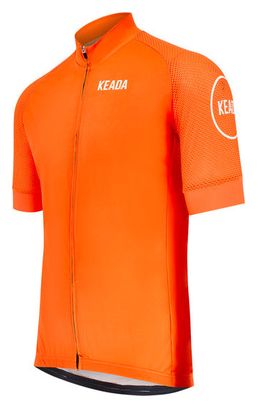 Maillot de cyclisme homme essentiel à manches courtes - Orange