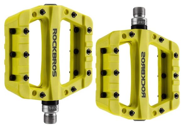 DAZZLEEX Pédales VTT En Nylon – Antidérapantes, Double Roulement, 100x100mm, Réfléchissantes