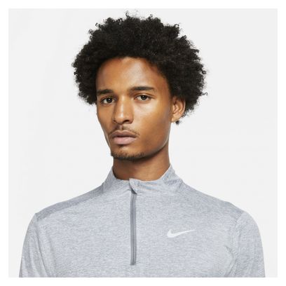 Camiseta Nike Dri-Fit Element de manga larga con 1/2 cremallera gris