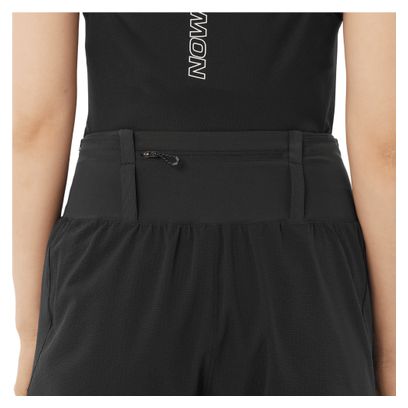 Short 2-en-1 Salomon Sense Aero Trail 4in Noir Femme