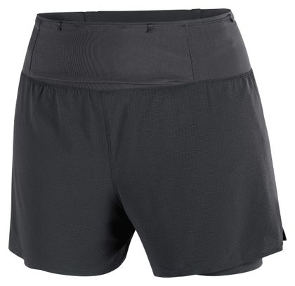 Short 2-en-1 Salomon Sense Aero Trail 4in Noir Femme