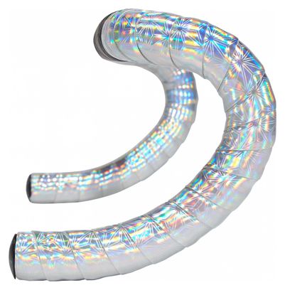 Supacaz Prizmatik Hologramm Silber Lenkerband mit Stopfen