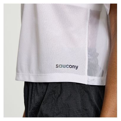 Maillot manches courtes Femme Saucony Elevate Run Blanc