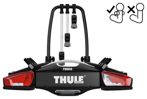 Portabici Thule VeloCompact F Fi per gancio di traino 13 Pin - 3 biciclette (compatibile con le E-Bikes) Grigio Nero