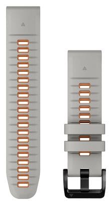 Bracelet de Montre Garmin QuickFit 22 mm Silicone Gris Fog Orange Ember