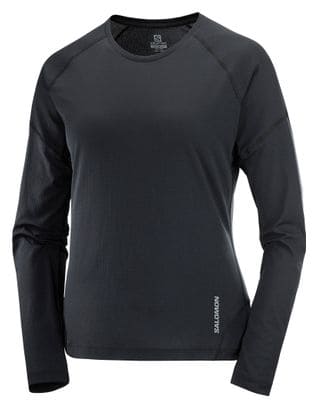 T-Shirt Technique Manches Longues Femme Salomon Cross Run Noir