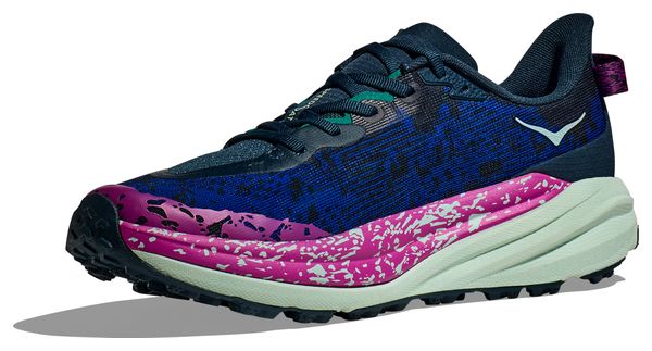 Hoka Speedgoat 6 Trail Shoes Blue/Pink Uomo