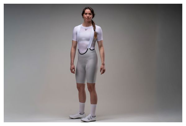 LeBram Race korte fietsbroek voor dames, parelgrijs
