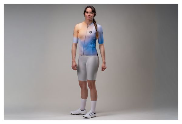LeBram Race korte fietsbroek voor dames, parelgrijs
