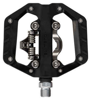 Pedales híbridos Shimano PD-EH510 SPD/planos, color negro