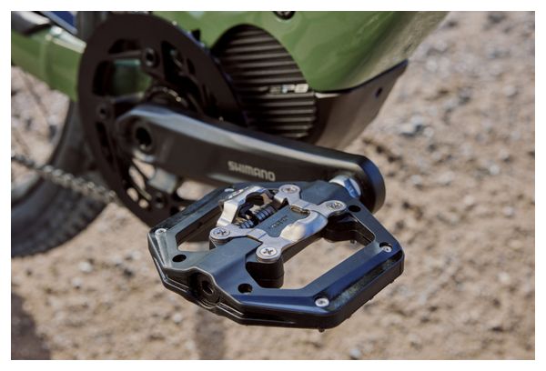Pedales híbridos Shimano PD-EH510 SPD/planos, color negro