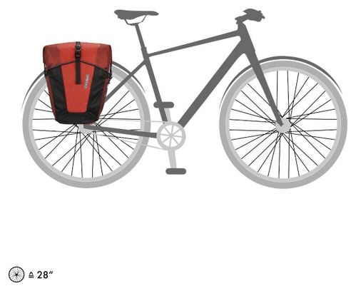 Ortlieb Back-Roller Pro Plus 70L Paar Fahrradtaschen Salsa Dark Chili Red