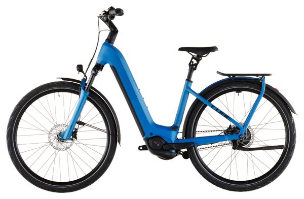 VTC Électrique Cube Kathmandu Hybrid Comfort Pro 800 Easy Entry Enviolo Trekking Courroie 800 Wh 700 mm Bleu Azure 2026