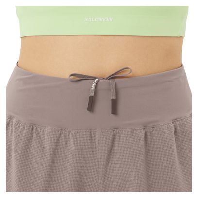 Short Salomon Sense Aero Stow 4in Marron Femme