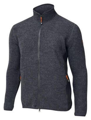 Ivanhoe gilet Troy Full Zip Graphite Chiné pour homme en laine-Gris