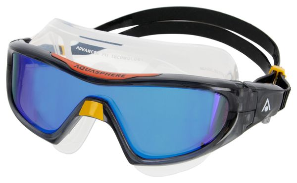 Aquasphere Vista Pro Zwemmasker Zwart - Blauwe Spiegelende Lenzen