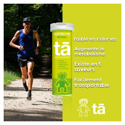 12 tabletas de electrolitos de limón TA Energy Hydration Tabs