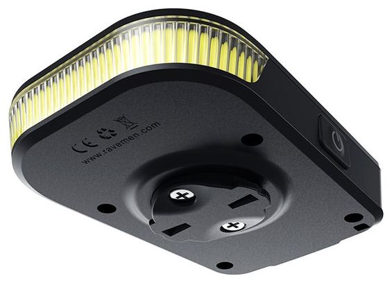 Luz delantera Ravemen FR300 Negra con soporte integrado para GPS Garmin / Wahoo
