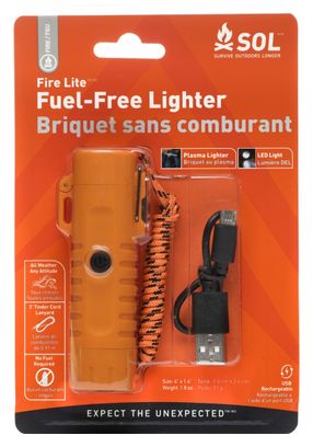 Gasfreies Feuerzeug SOL Fire Lite Orange