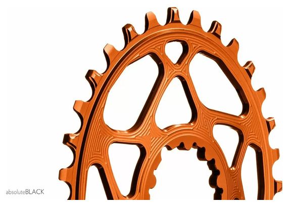 AbsoluteBlack Narrow Wide Oval Chainring Direct Mount Boost Sram 12S Orange