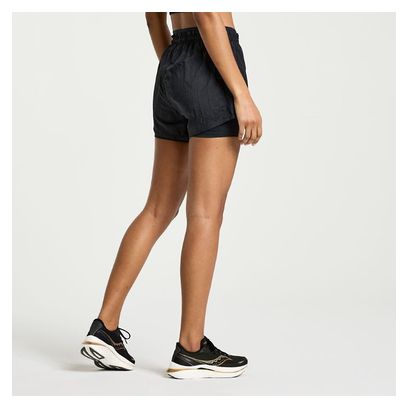 Saucony Elevate 4in Women's 2-in-1 Short Zwart