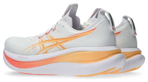 Chaussures Running Asics Gel-Nimbus 28 Blanc/Orange Femme