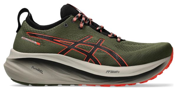 Chaussures Running Asics Gel-Nimbus 26 TR Kaki/Rouge Homme