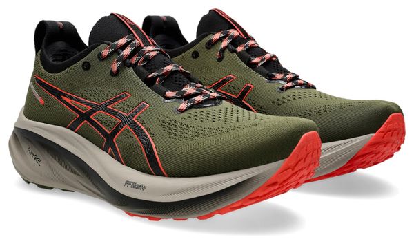 Chaussures Running Asics Gel-Nimbus 26 TR Kaki/Rouge Homme