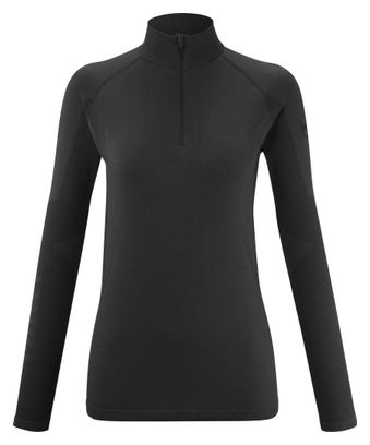 Capa base de mujer Millet Drynamic Soft 1/2 Zip Negro