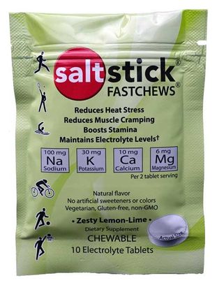 Pastilles electrolyte à croquer SALTSTICK Fastchew - saveur citron - 10 pastilles