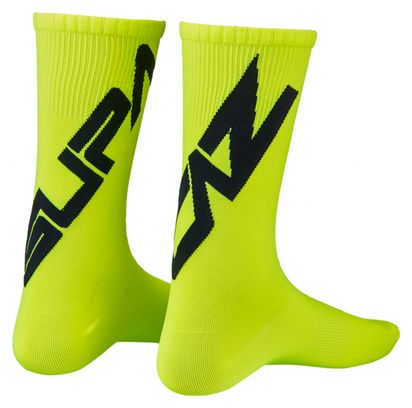 Pair of Supacaz SupaSox Straight Up SL Neon Yellow Socks
