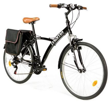 Moma Bikes Bicicleta Trekking / Paseo SHIMANO HYBRID 26', Alu, 18V, Susp. Delant.