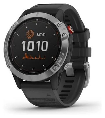 Garmin fenix 6 Solar GPS Watch Silver with Black Band