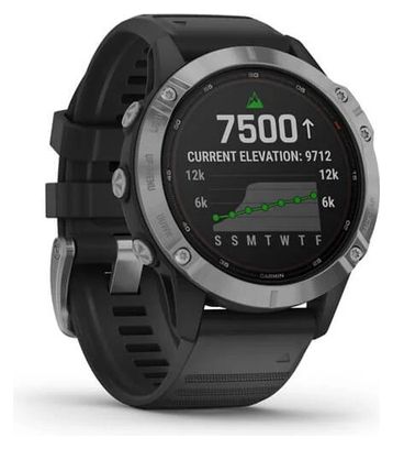 Garmin fenix 6 Solar GPS Watch Silver with Black Band