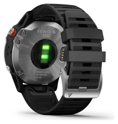 Garmin fenix 6 Solar GPS Watch Silver with Black Band