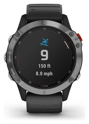 Garmin fenix 6 Solar GPS Watch Silver with Black Band