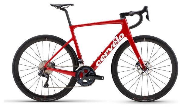 Bicicleta de carretera Cervélo Caledonia-5 Disc Shimano Ultegra Di2 11S Rojo / Blanco 2021