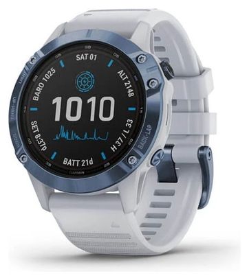 Garmin fenix 6 - Reloj GPS Pro Solar Edition Azul mineral con correa Whitestone