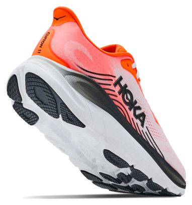 Hoka Clifton 11 Laufschuhe, Wide Fit, Weiß/Orange, Herren