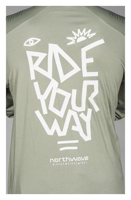 Maglia a maniche lunghe Northwave Sharp verde/bianca da uomo