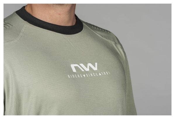 Maglia a maniche lunghe Northwave Sharp verde/bianca da uomo