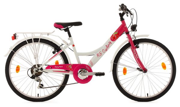 Vélo enfant 24'' Cherry Heart blanc-rose TC 36 cm KS Cycling