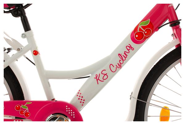 Vélo enfant 24'' Cherry Heart blanc-rose TC 36 cm KS Cycling