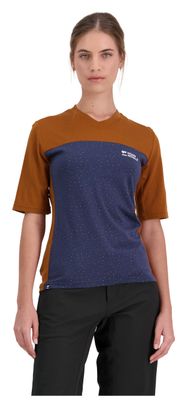 Mons Royale Redwood Merino VT Women's Short Sleeve Jersey Blue/Brown